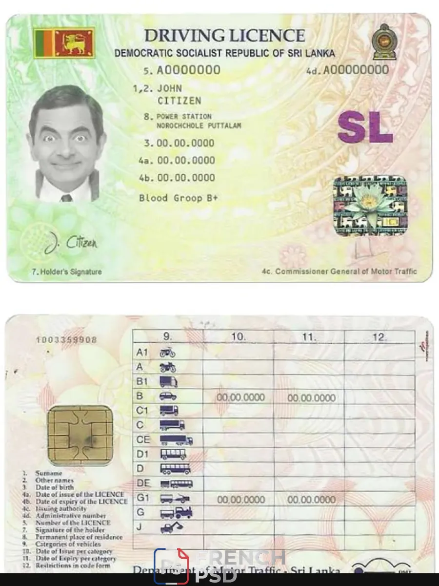 Sri Lanka permis de conduire — Permis de conduire