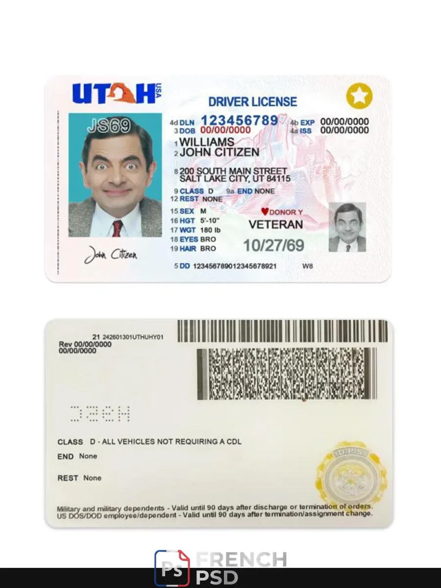 États-Unis Utah permis de conduire 2021 présent1 — Permis de conduire