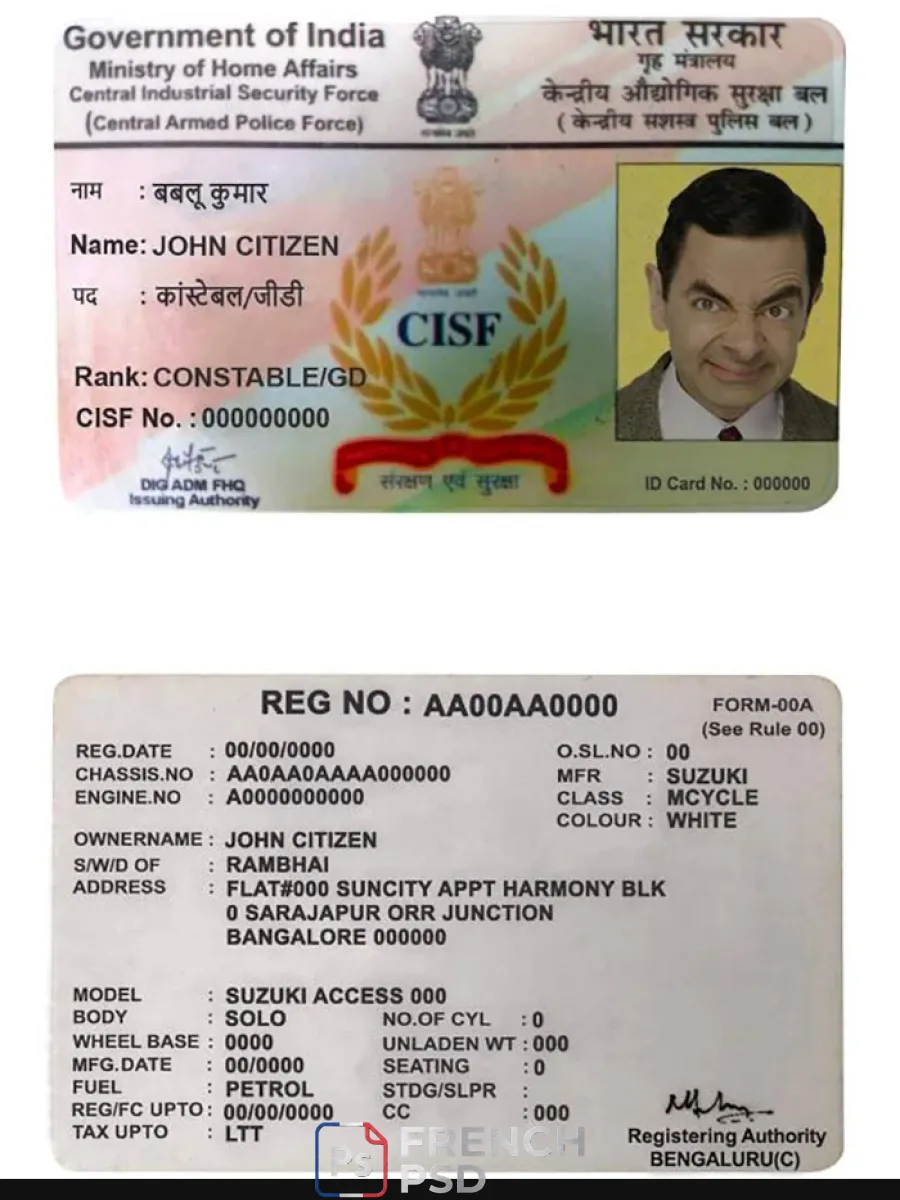 Inde Cisf permis de conduire — Permis de conduire