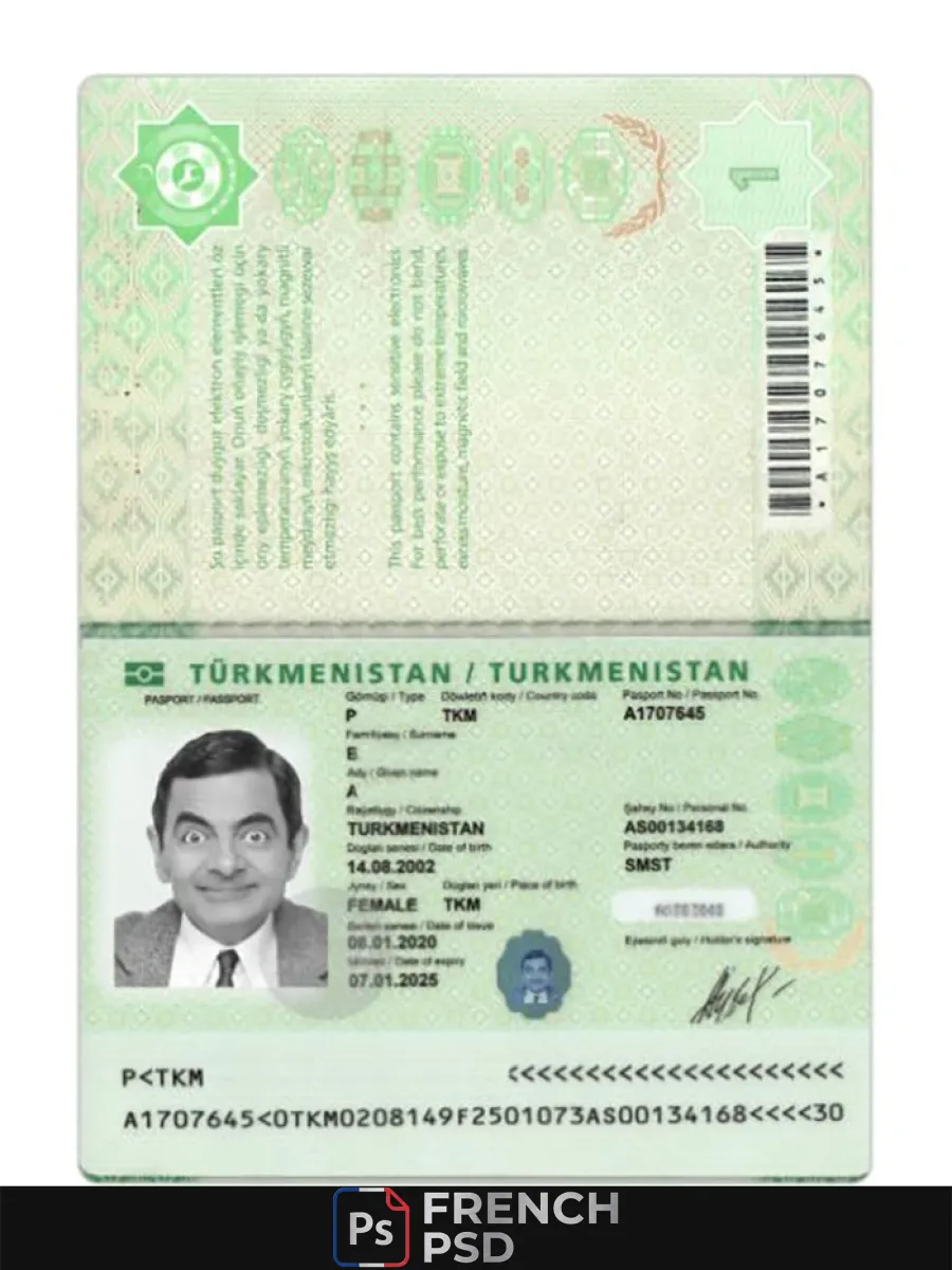 Turkménistan passeport 2020 présent — Passeports
