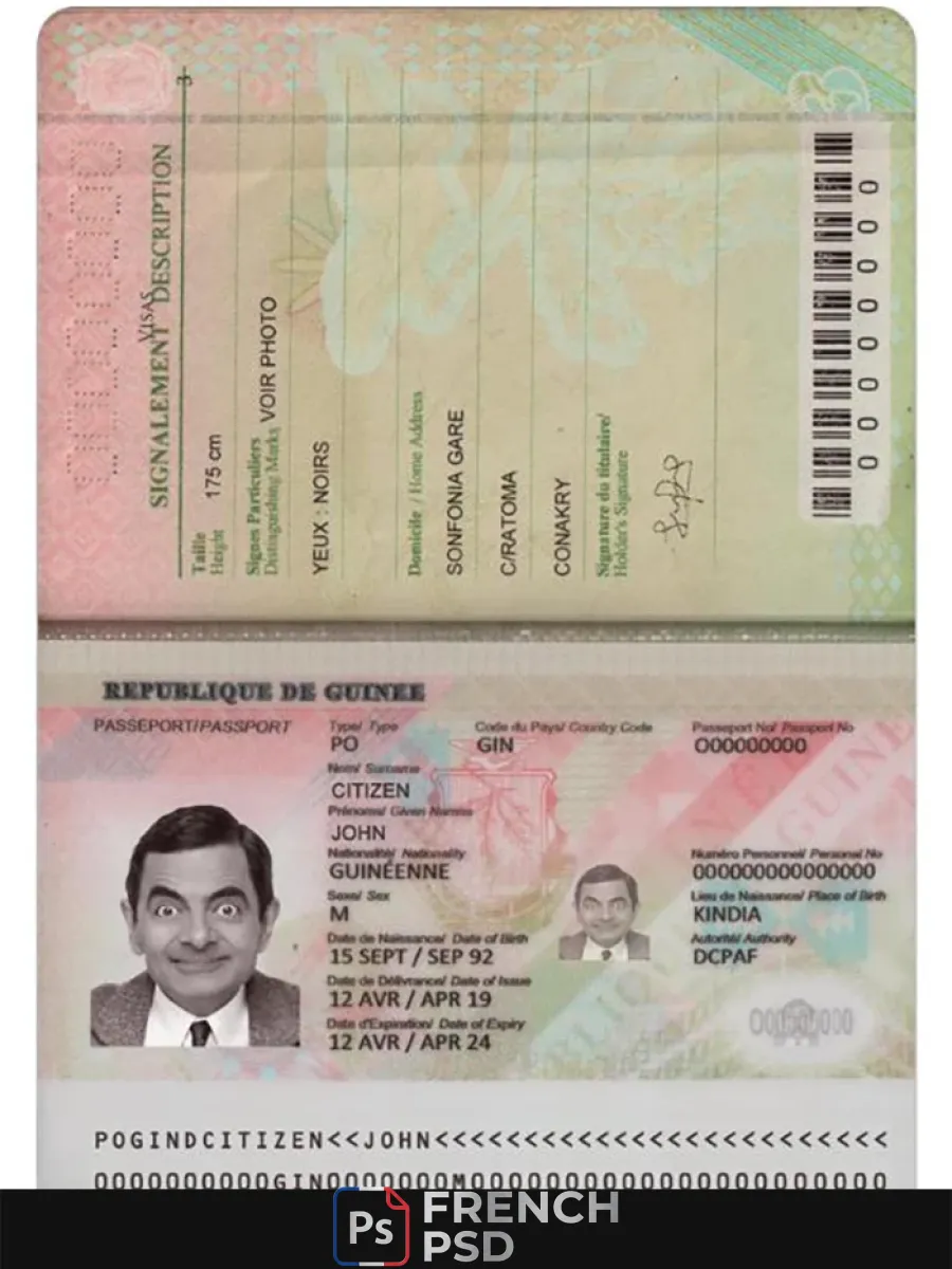 Guinée passeport 2018 présent — Passeports