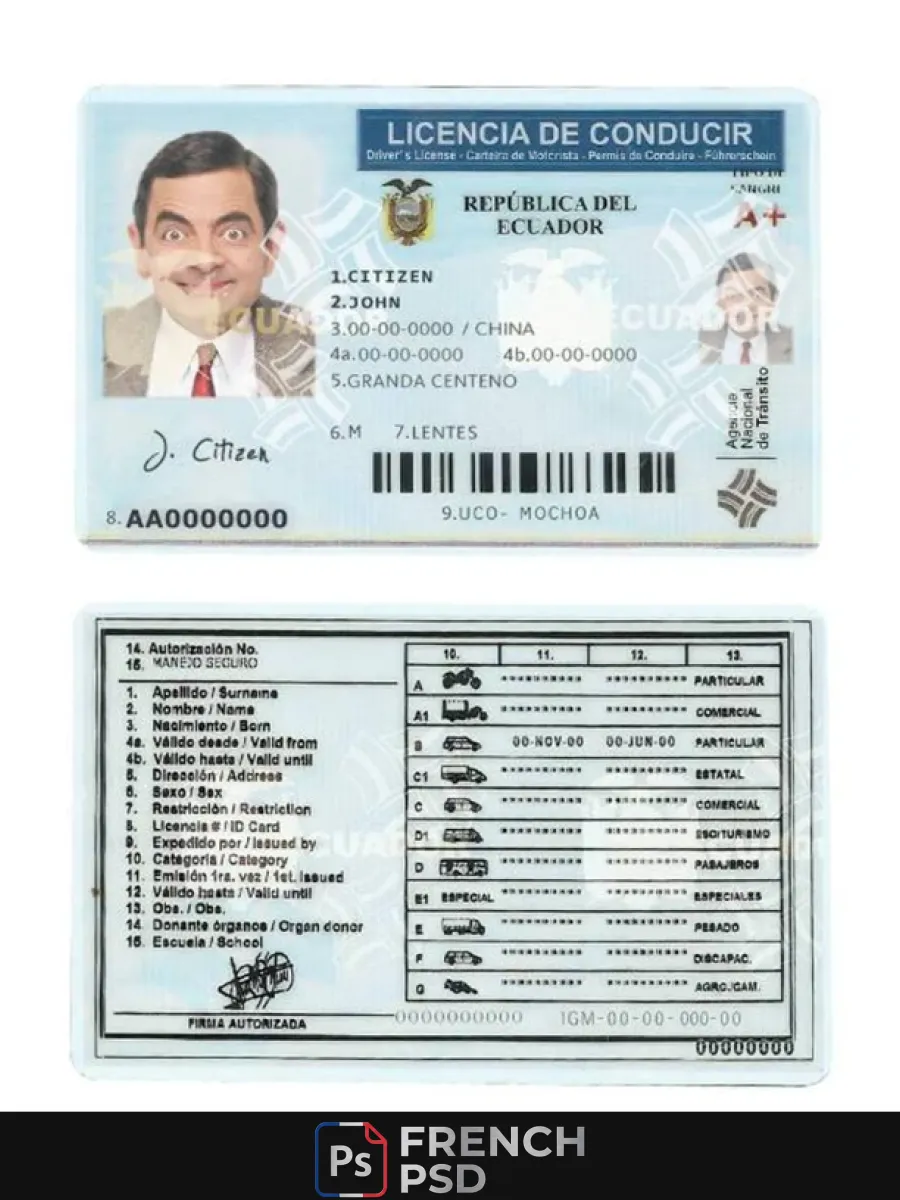 Équateur permis de conduire — Permis de conduire