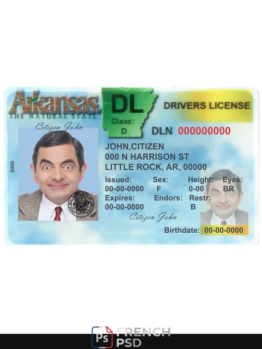 États-Unis Arkansas Dl version 2 recto — Permis de conduire