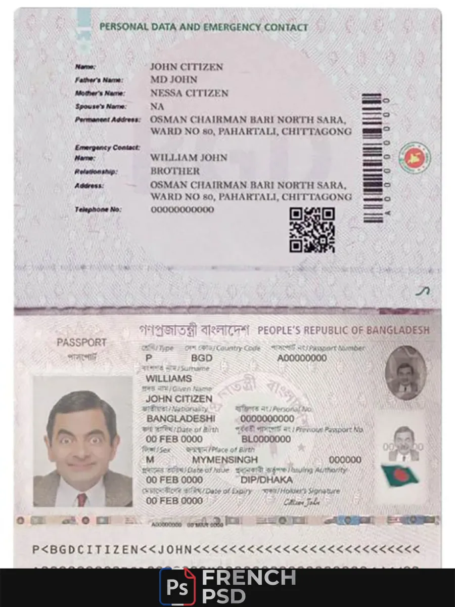 Bangladesh E passeport 2020 présent version 2 — Passeports