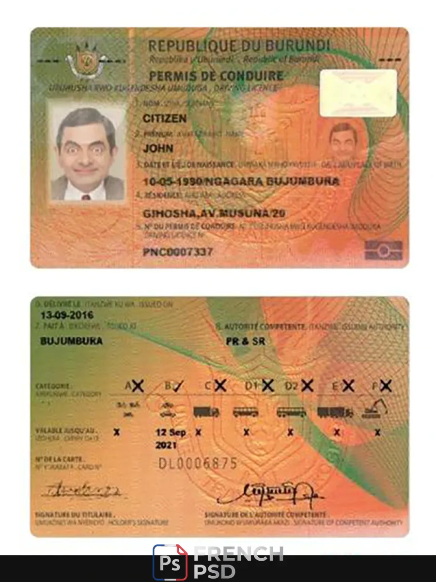 Burundi permis de conduire — Permis de conduire
