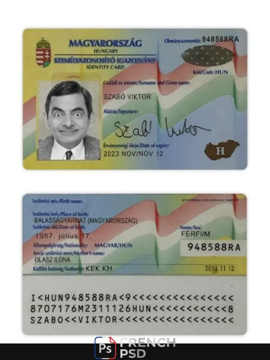 Hongrie carte d'identité — Cartes d'identité