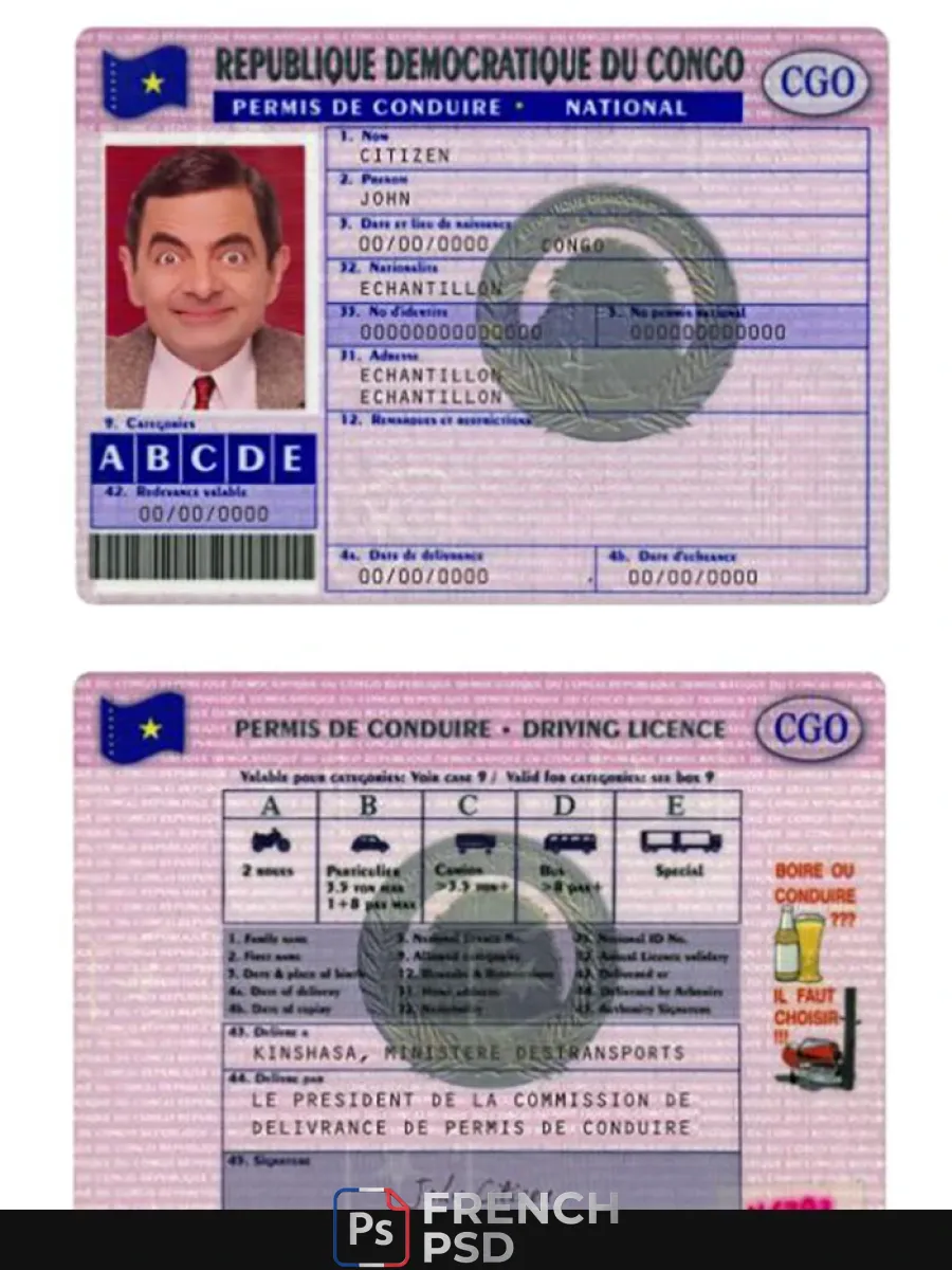 Congo permis de conduire version 3 — Permis de conduire
