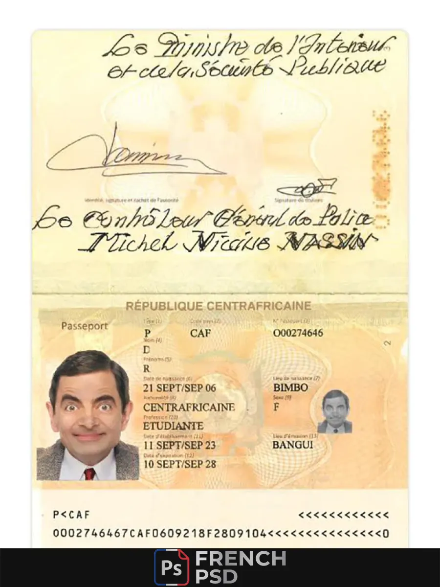 Centrale Afrique passeport 2023 présent — Passeports