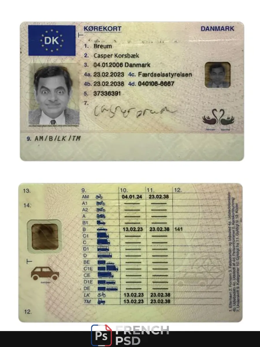 Danemark permis de conduire 2023 présent — Permis de conduire