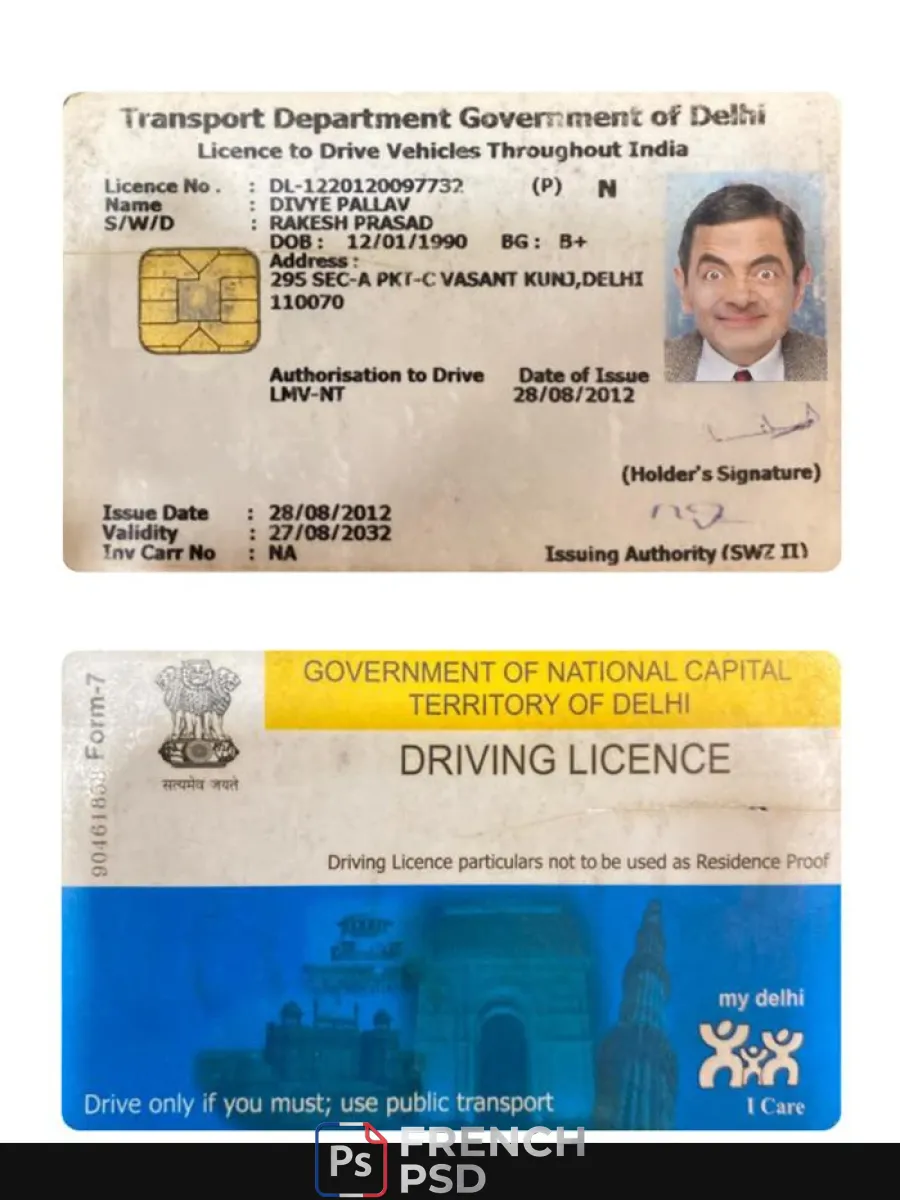 Inde Delhi permis de conduire — Permis de conduire