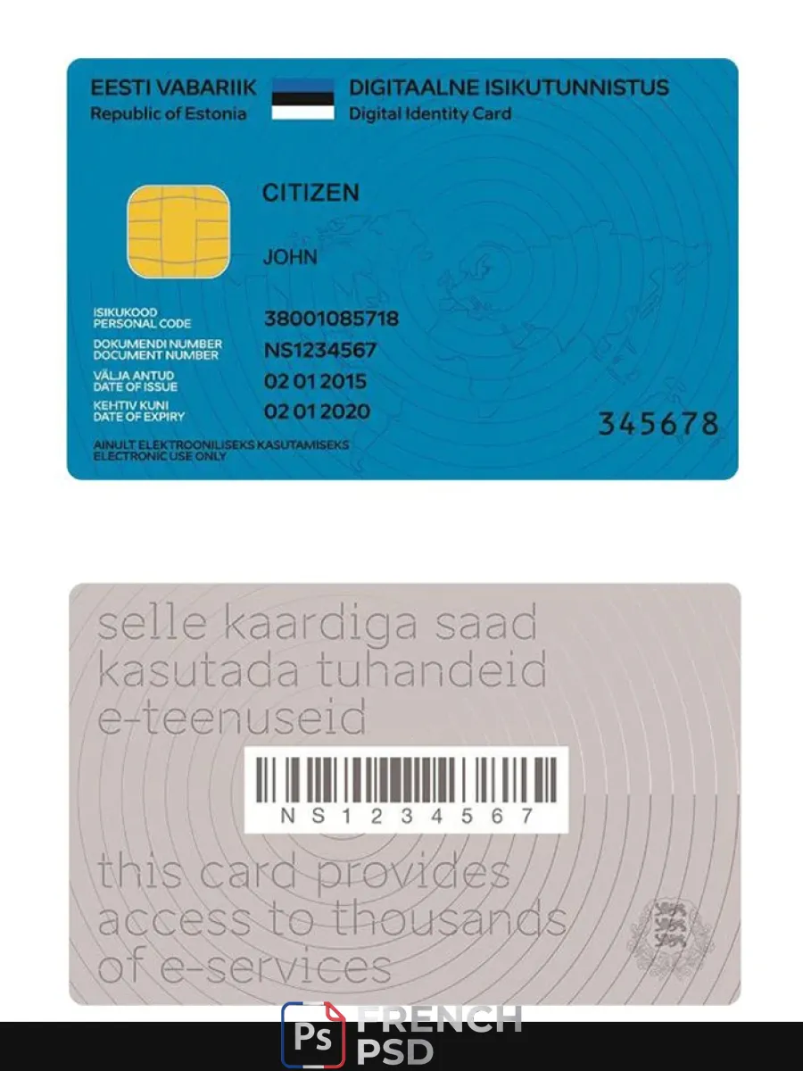 Estonie numérique carte d'identité 2018 présent — Cartes d'identité