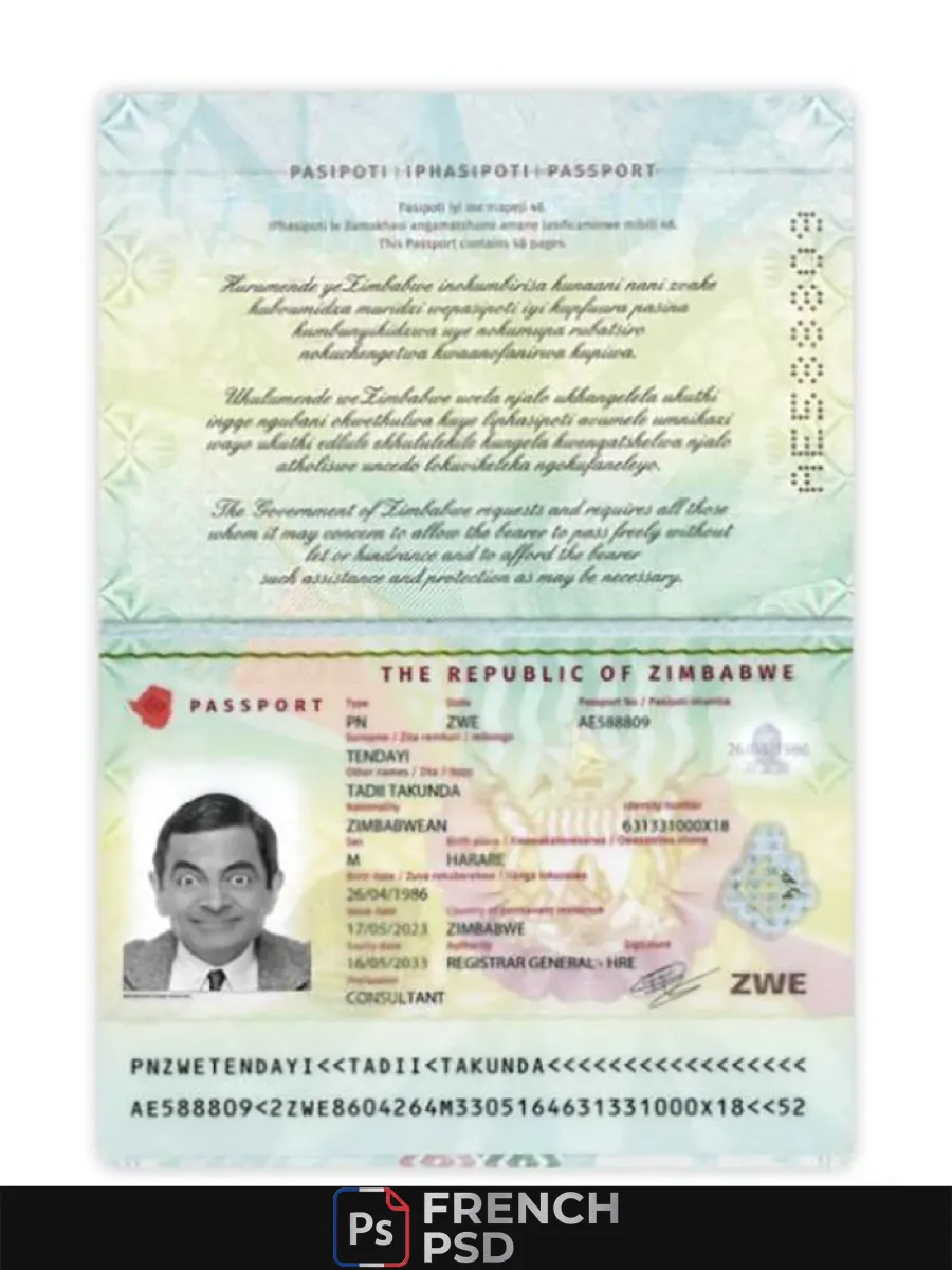 Zimbabwe passeport 2023 présent — Passeports