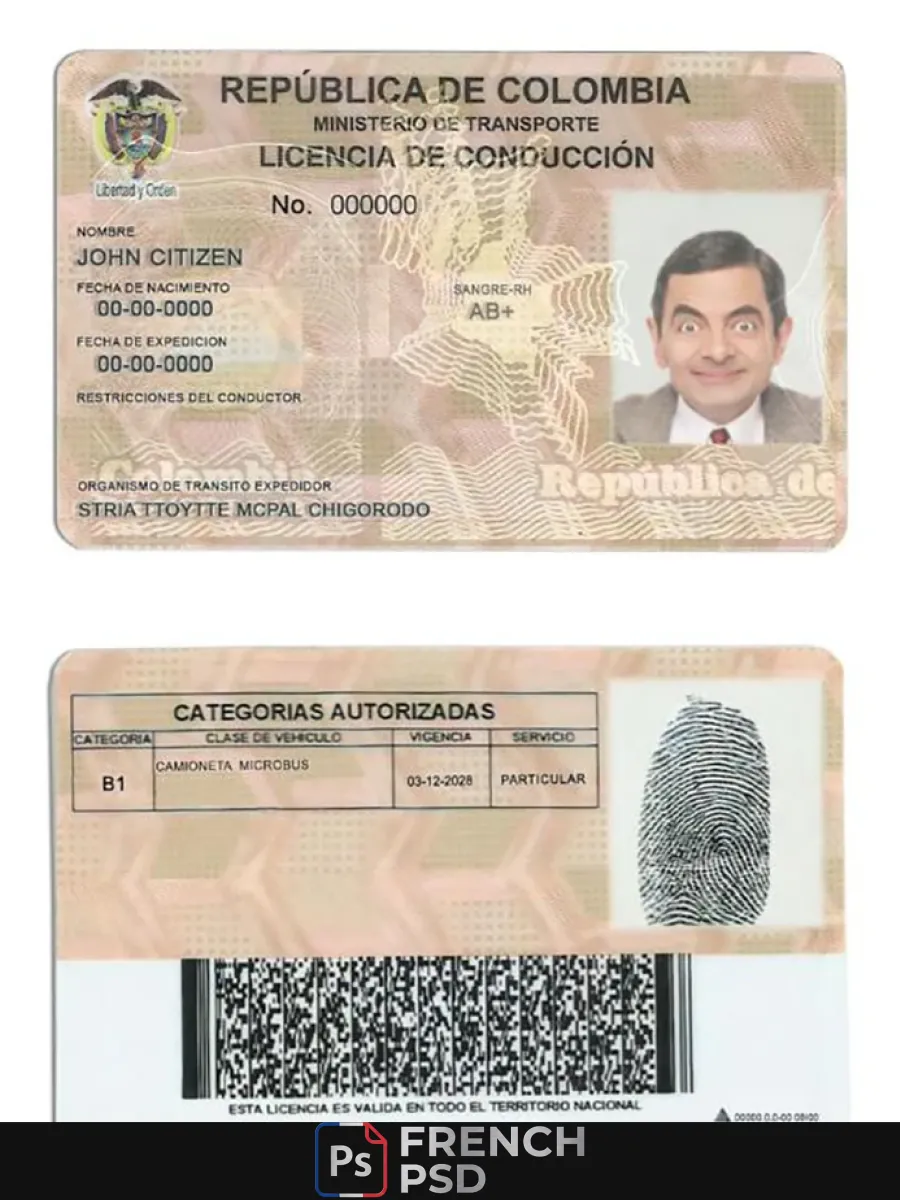 Colombie permis de conduire — Permis de conduire