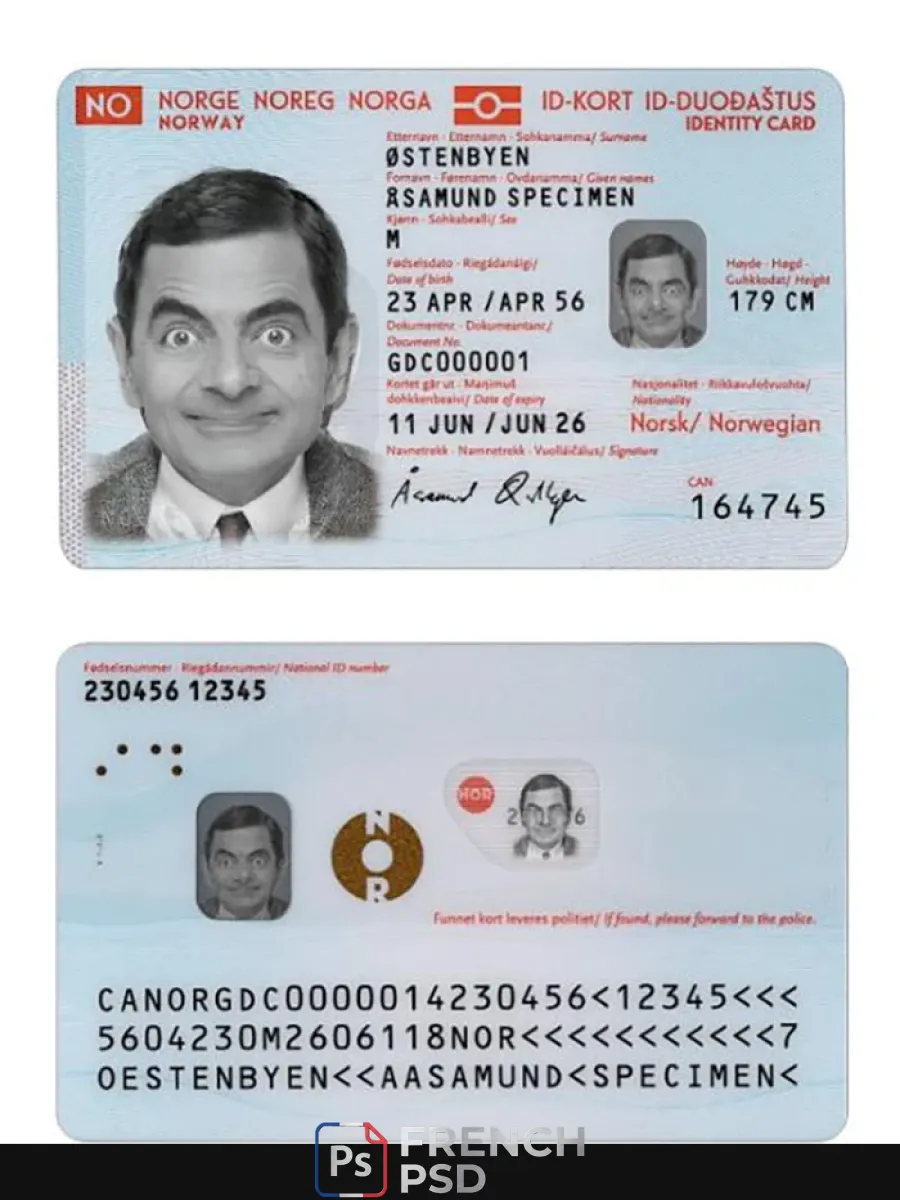 Norvège carte d'identité 2021 présent — Cartes d'identité