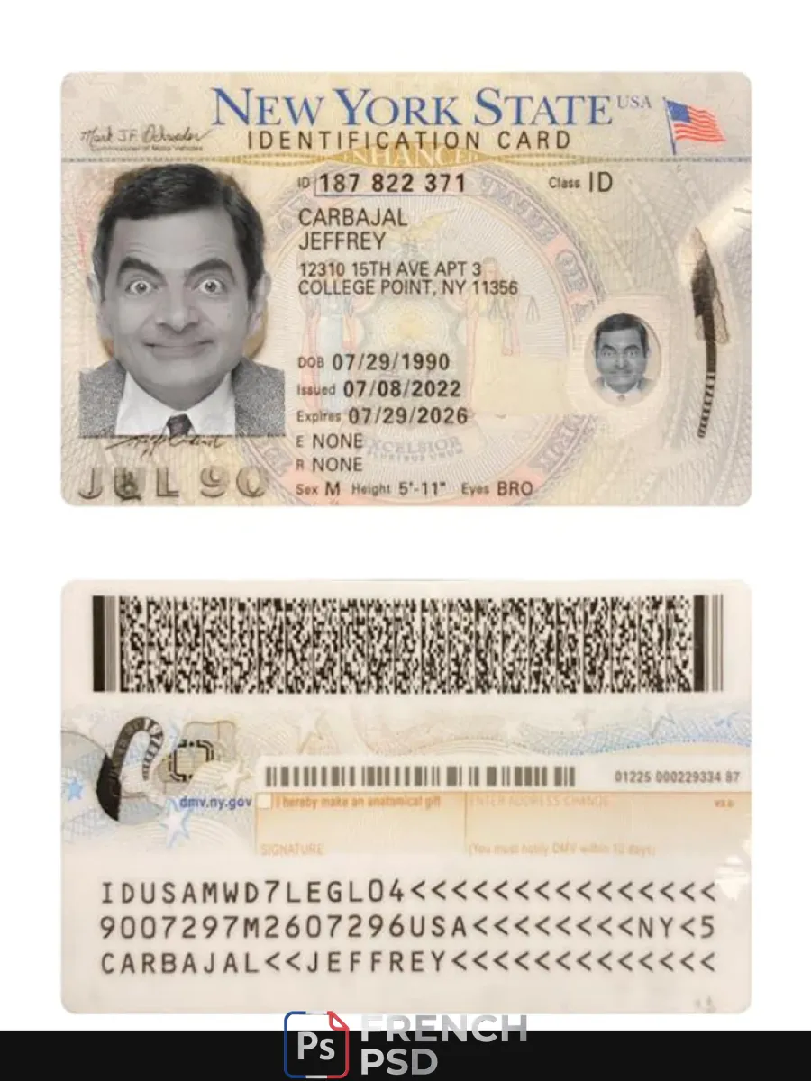 États-Unis nouveau York carte d'identité 2022 présent — Cartes d'identité