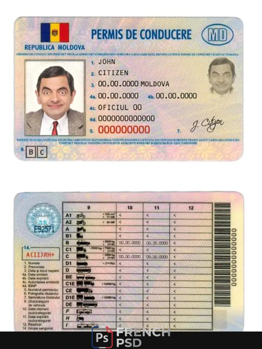 Moldavie permis de conduire — Permis de conduire