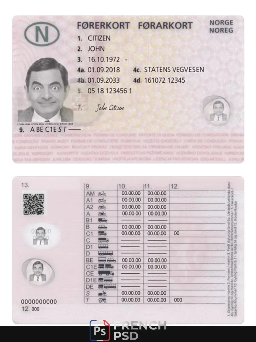Norvège permis de conduire 2018 présent — Permis de conduire