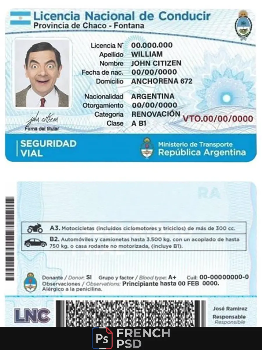 Argentine permis de conduire — Permis de conduire