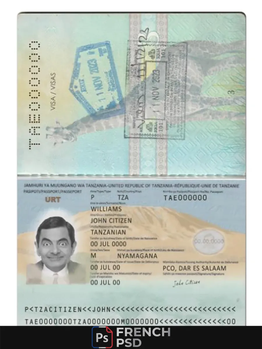 Tanzanie passeport nouveau 2019 présent — Passeports