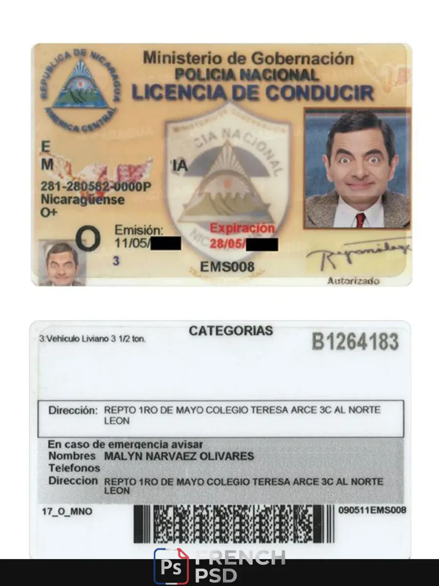 Nicaragua permis de conduire — Permis de conduire