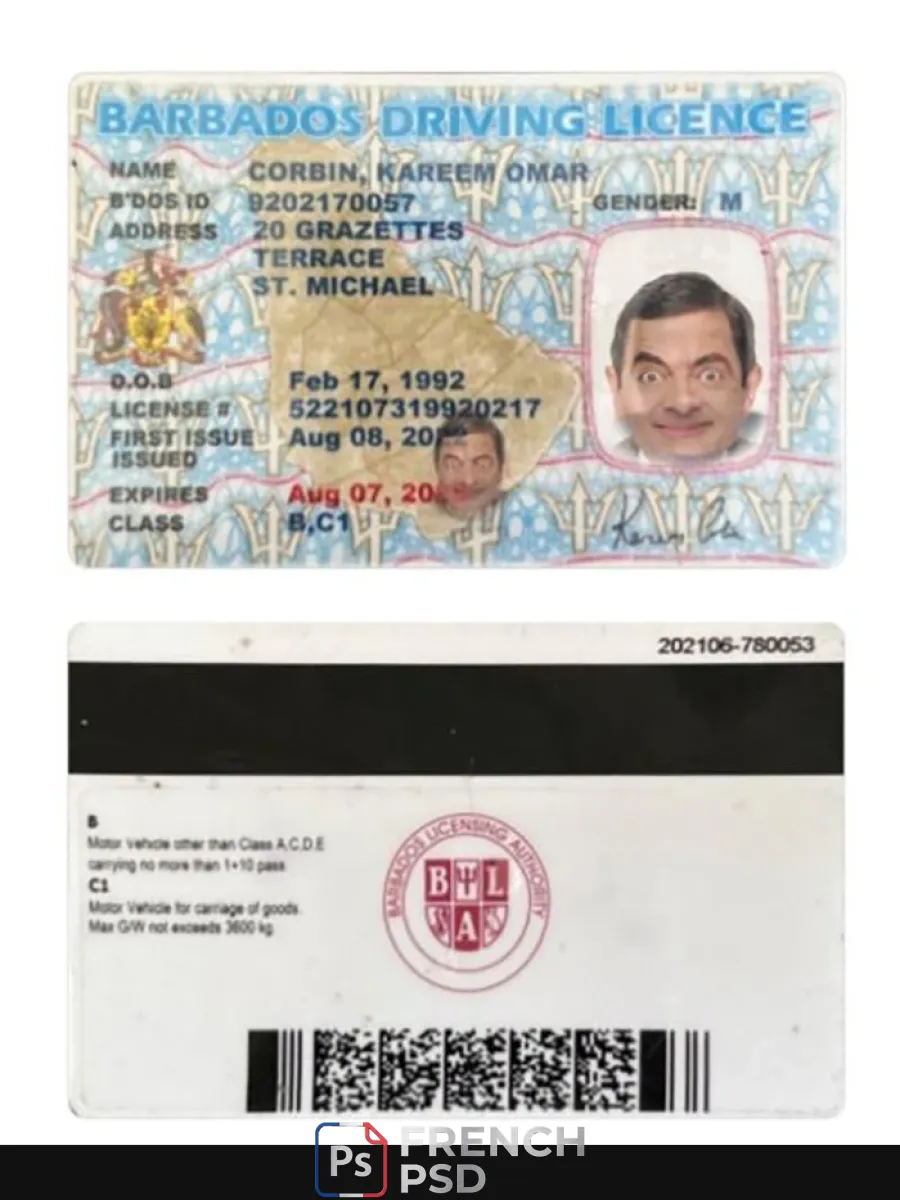Barbade permis de conduire — Permis de conduire