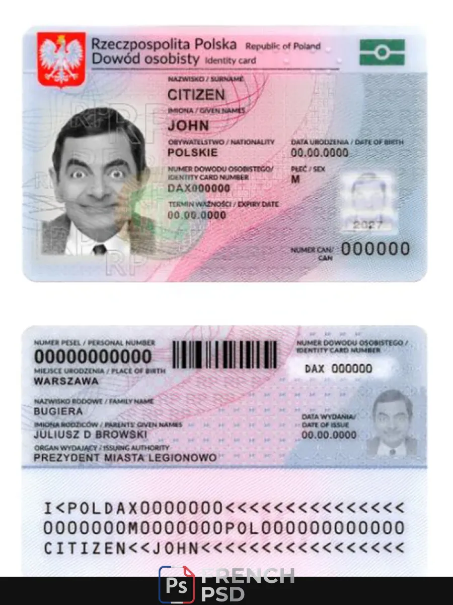 Pologne carte d'identité 2019 présent version 2 — Cartes d'identité