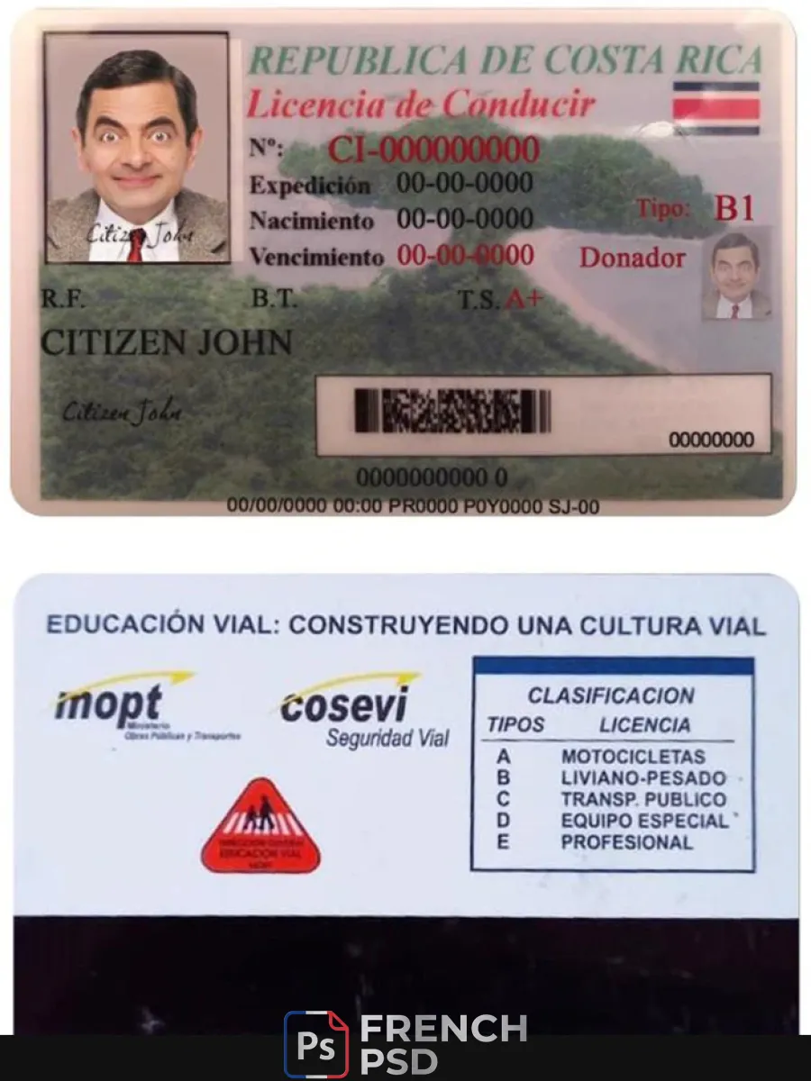 Costa Rica Dl — Permis de conduire