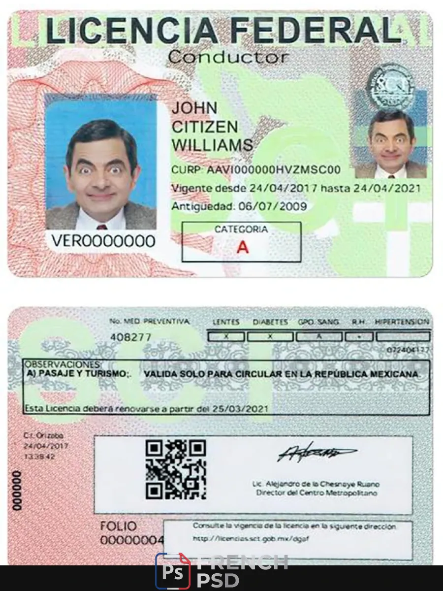 Mexique permis de conduire — Permis de conduire