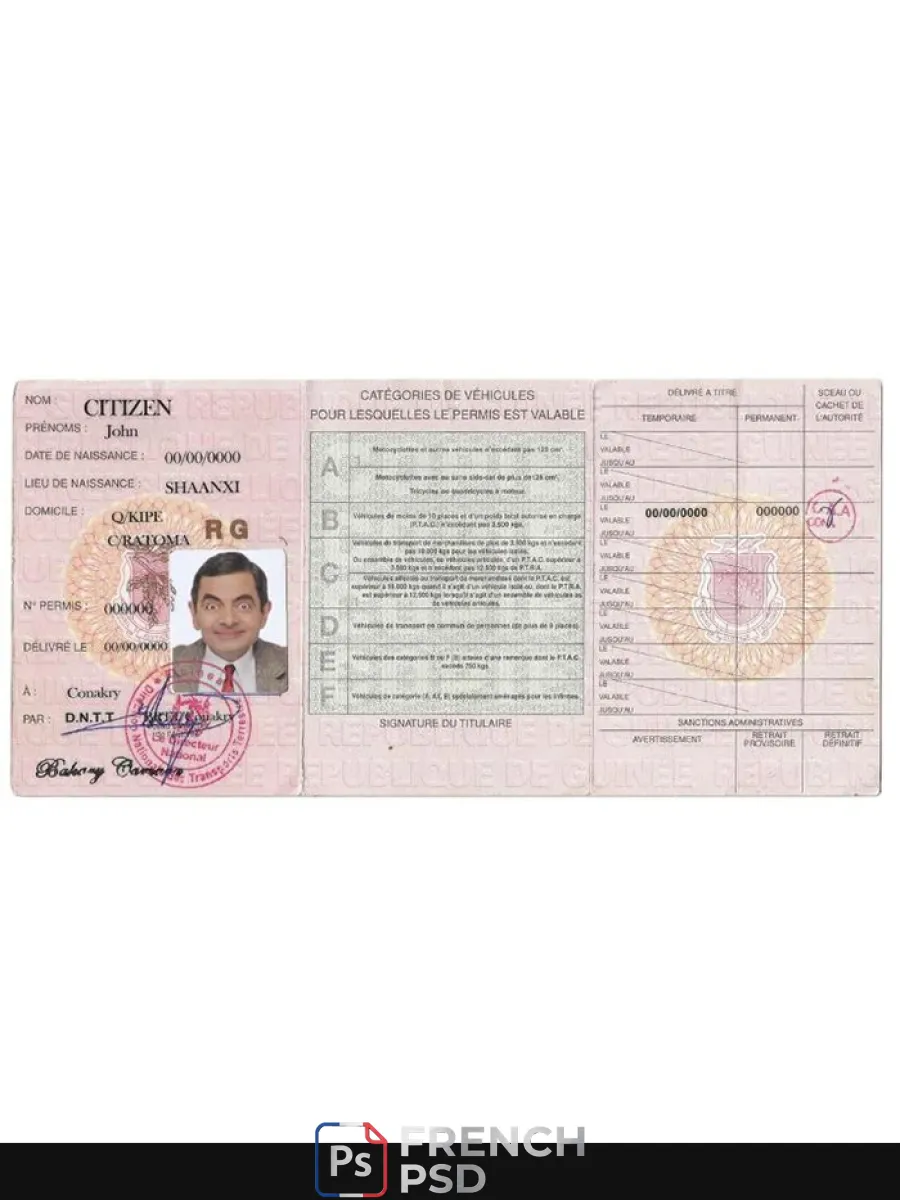 Guinée permis de conduire — Permis de conduire