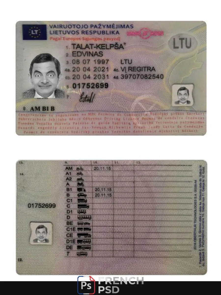 Lituanie permis de conduire 2021 présent — Permis de conduire