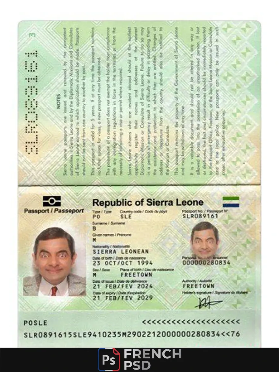 Sierra Leone passeport 2024 présent — Passeports