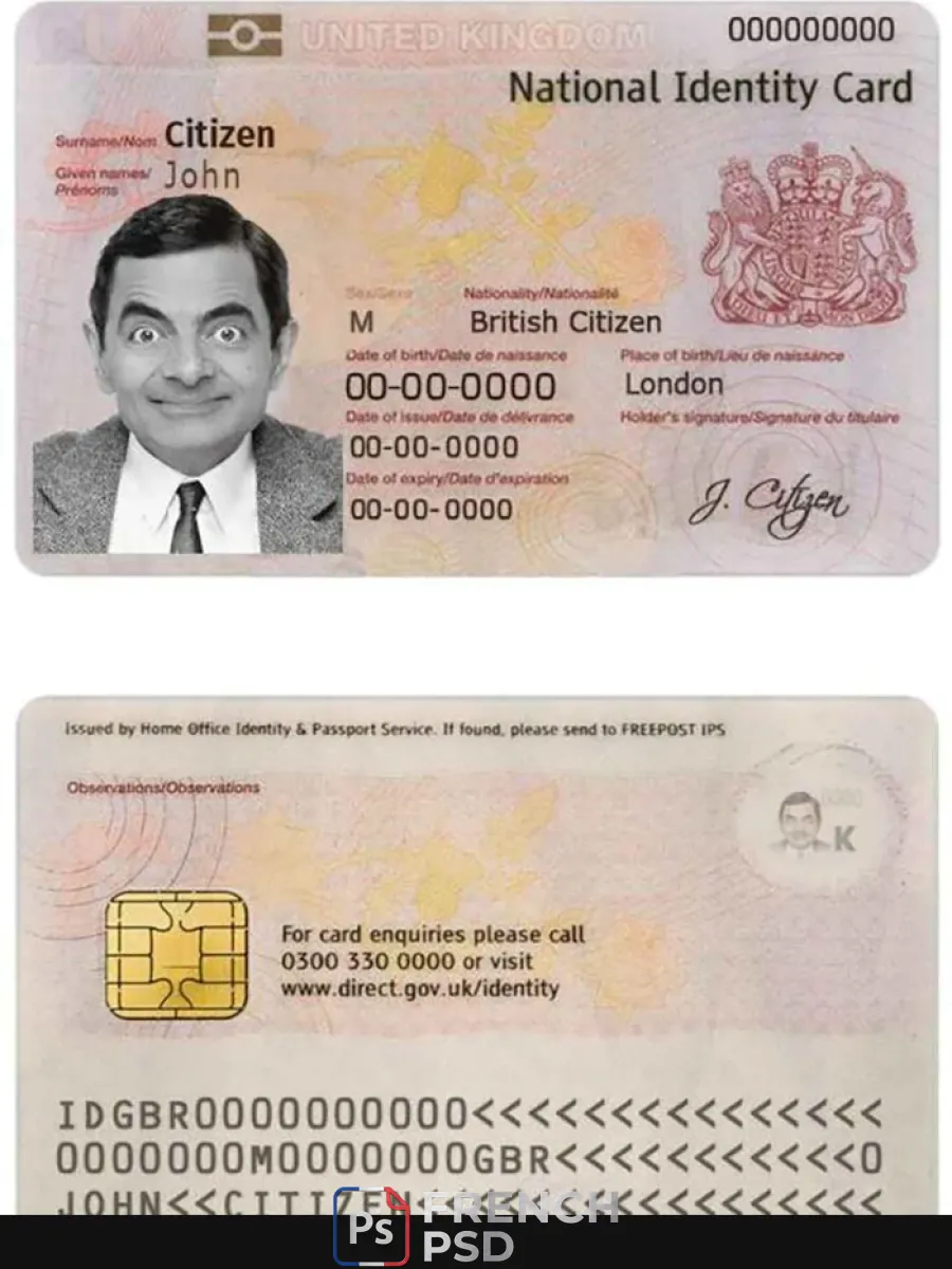 Royaume-Uni Id carte d'identité 1 — Cartes d'identité