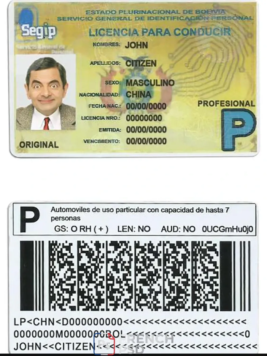 Bolivie permis de conduire — Permis de conduire