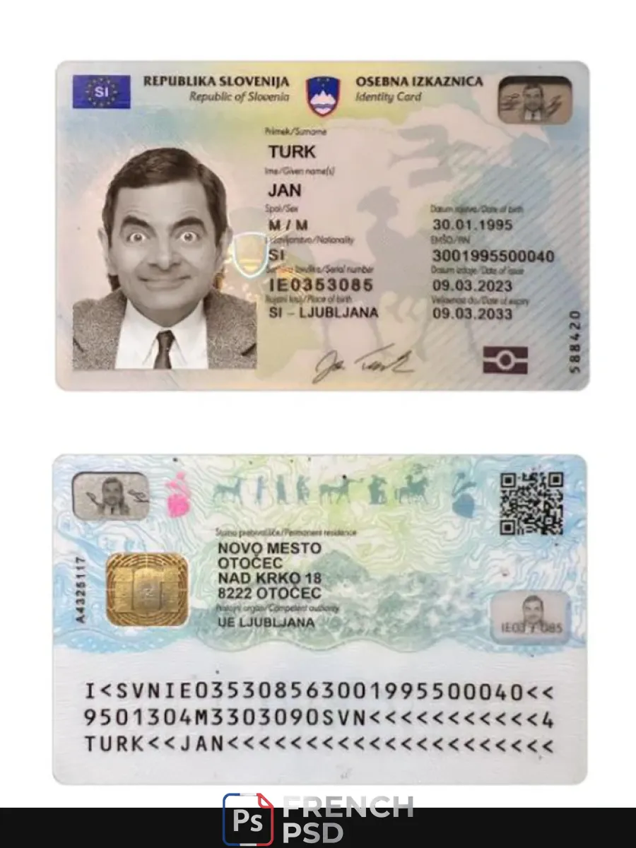 Slovénie carte d'identité 2023 présent — Cartes d'identité
