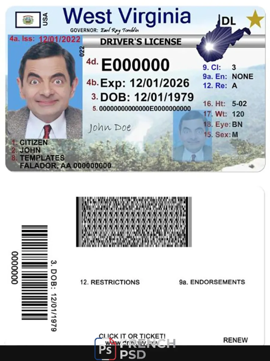 États-Unis Ouest Virgina permis de conduire — Permis de conduire