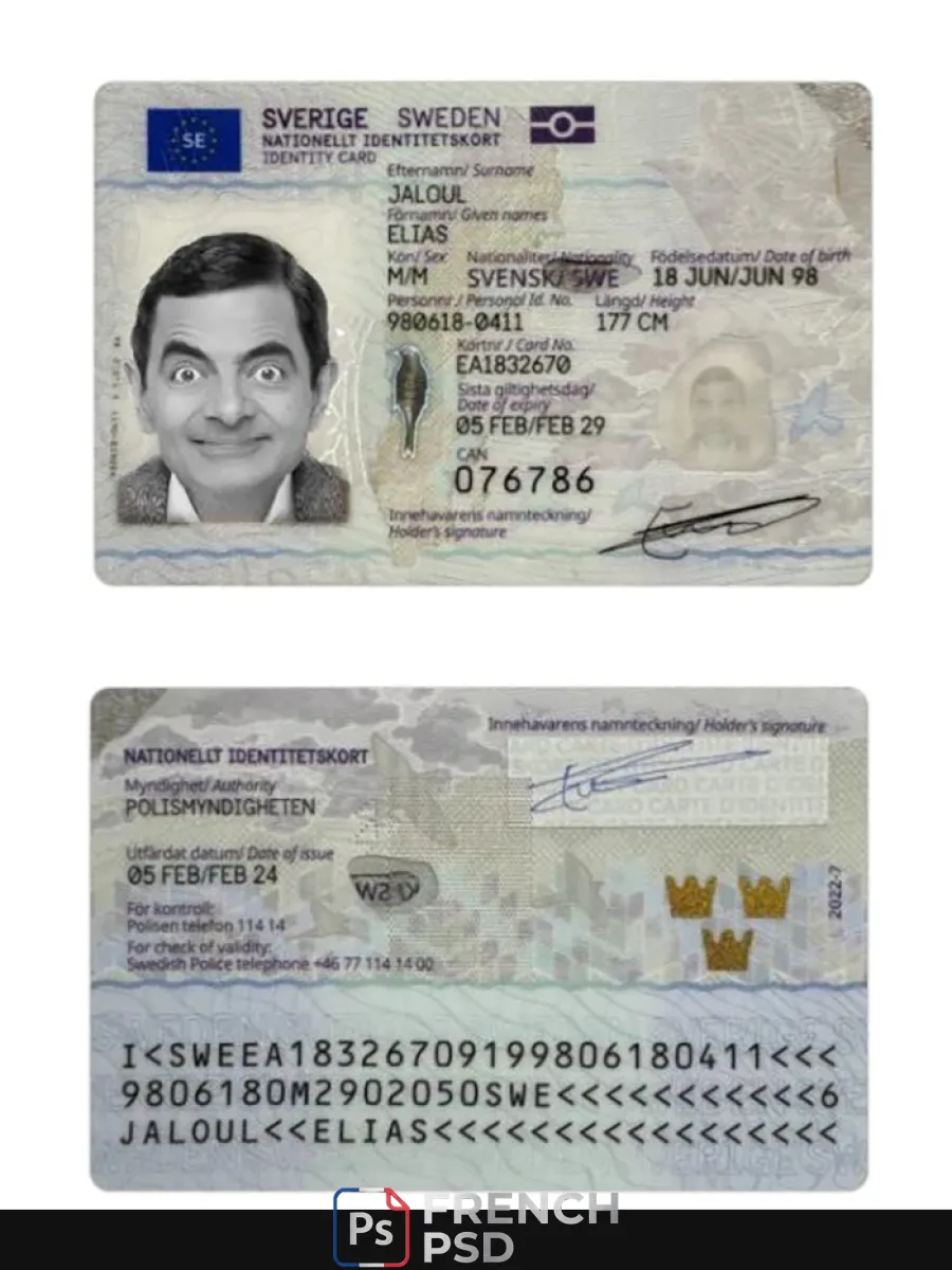 Suède carte d'identité 2024 présent — Cartes d'identité