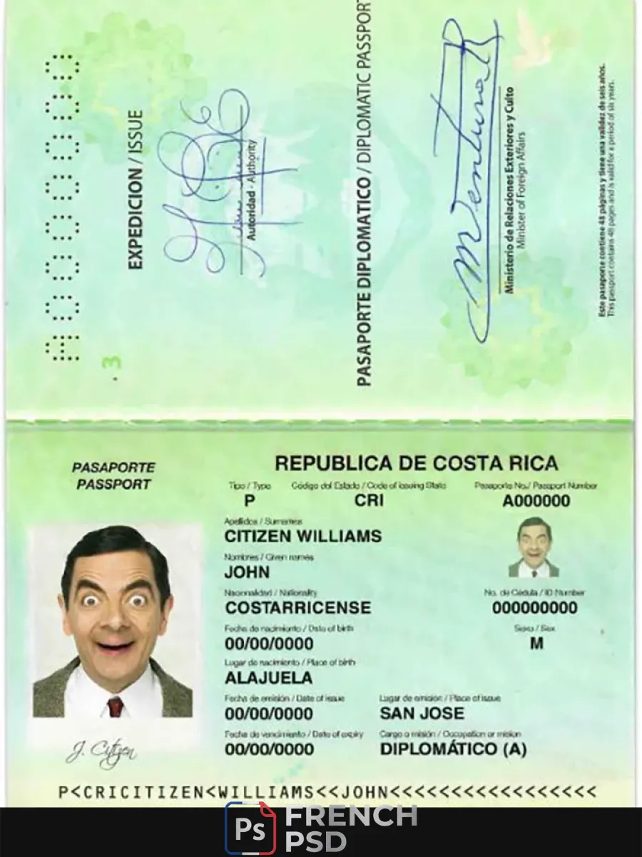 Costa Rica diplomatique passeport — Passeports