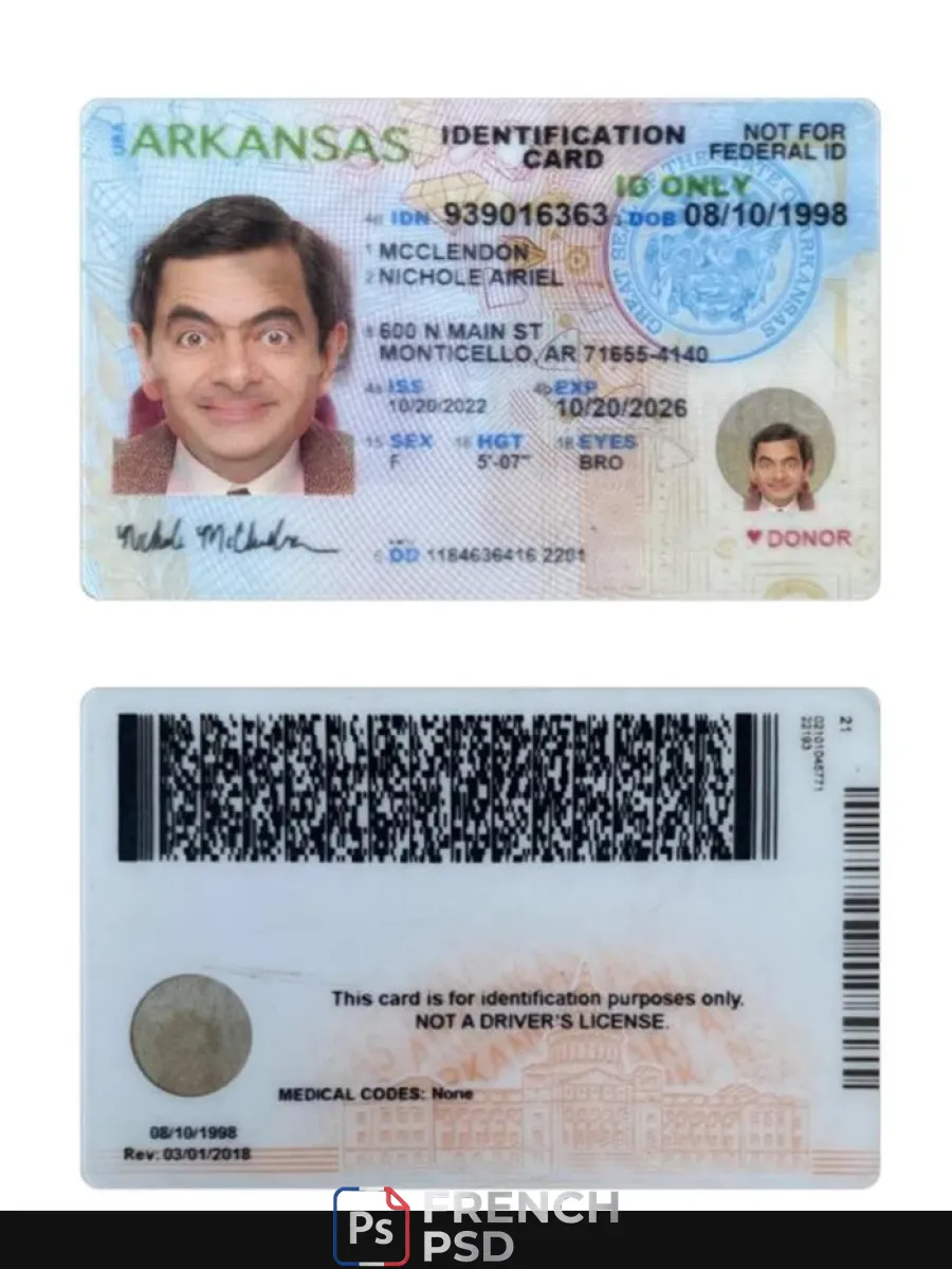 États-Unis Arkansas carte d'identité — Cartes d'identité