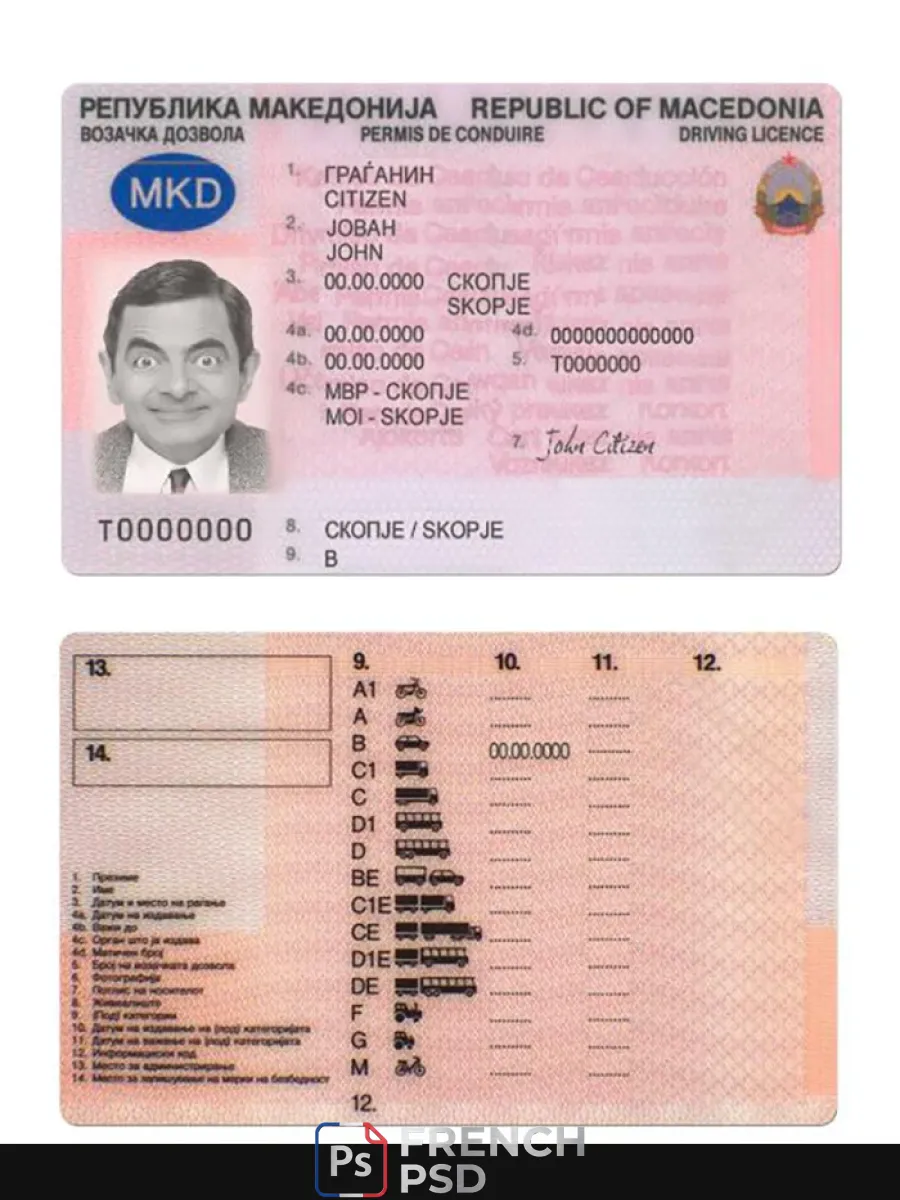 Macédoine permis de conduire — Permis de conduire