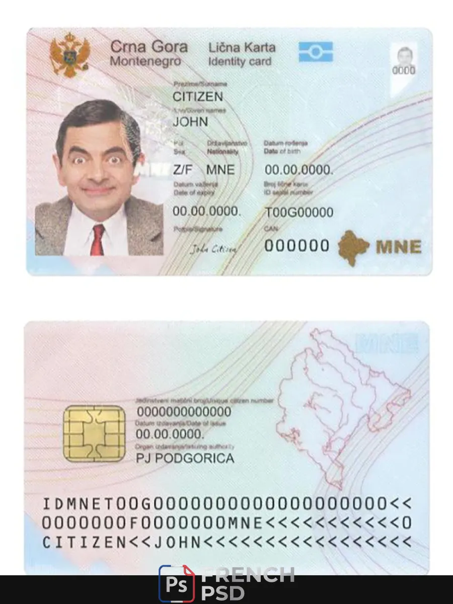 Monténégro carte d'identité — Cartes d'identité