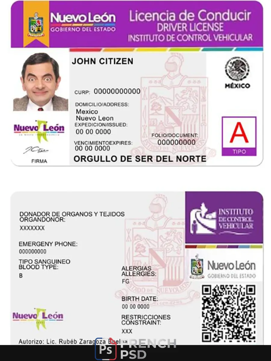Nuevo Leon permis de conduire — Permis de conduire