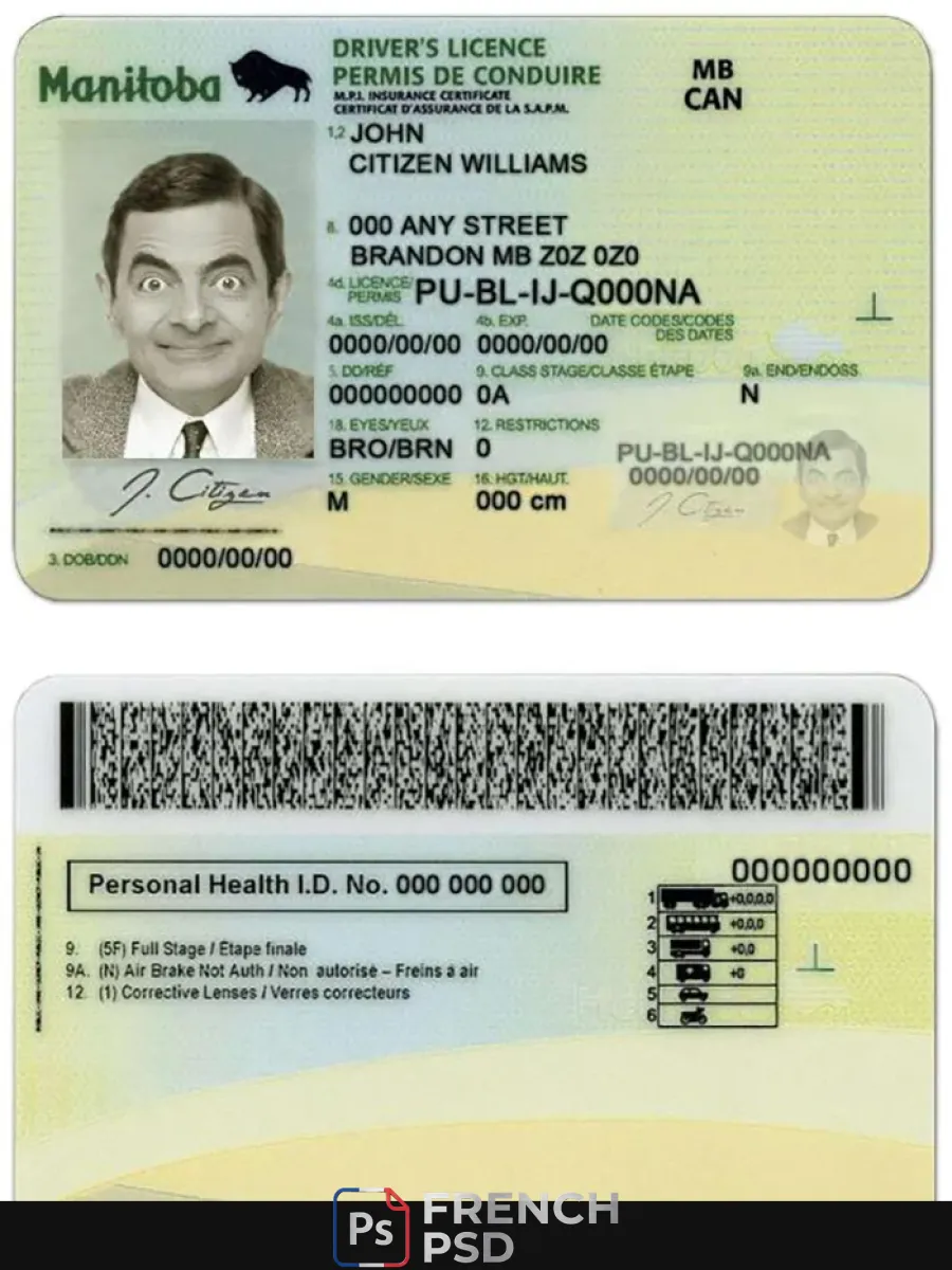 Canada Manitoba province permis de conduire — Permis de conduire