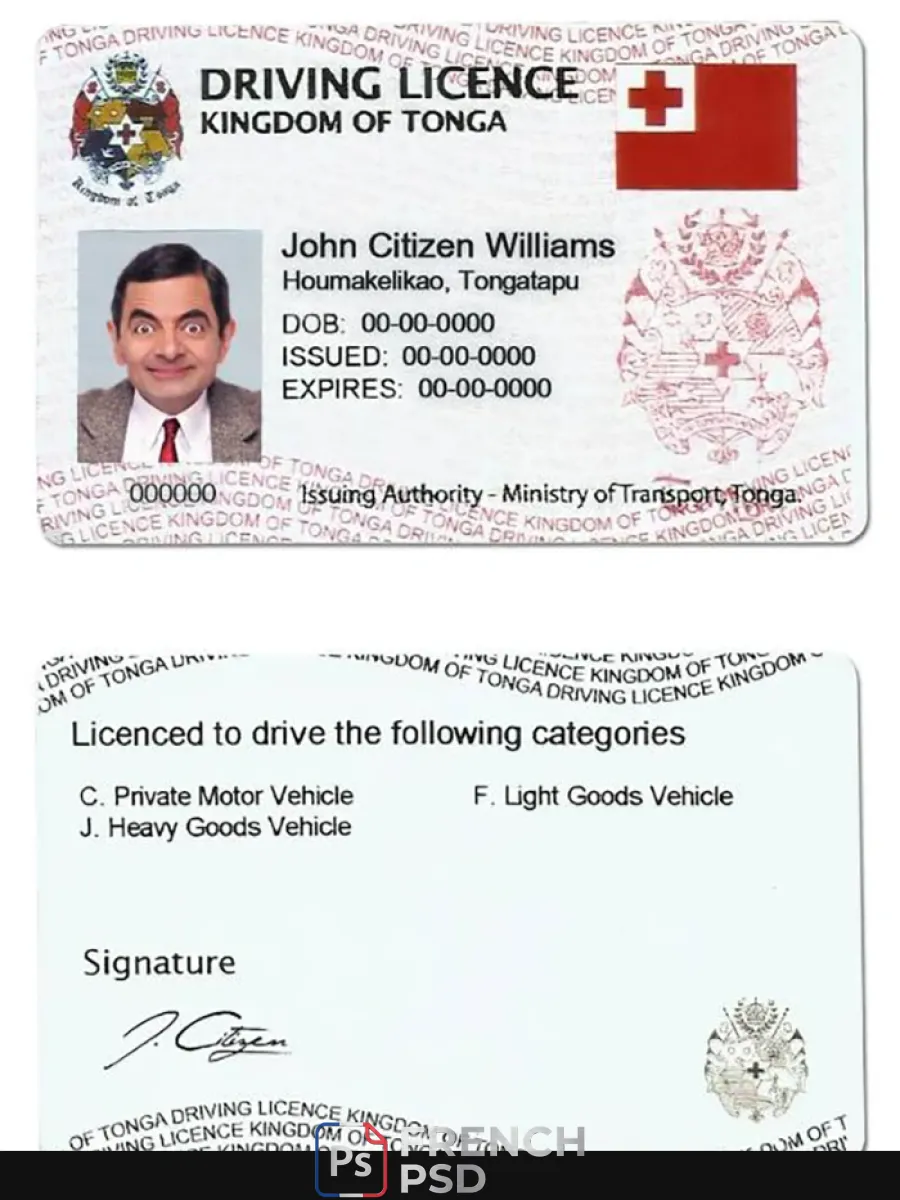 Tonga permis de conduire — Permis de conduire