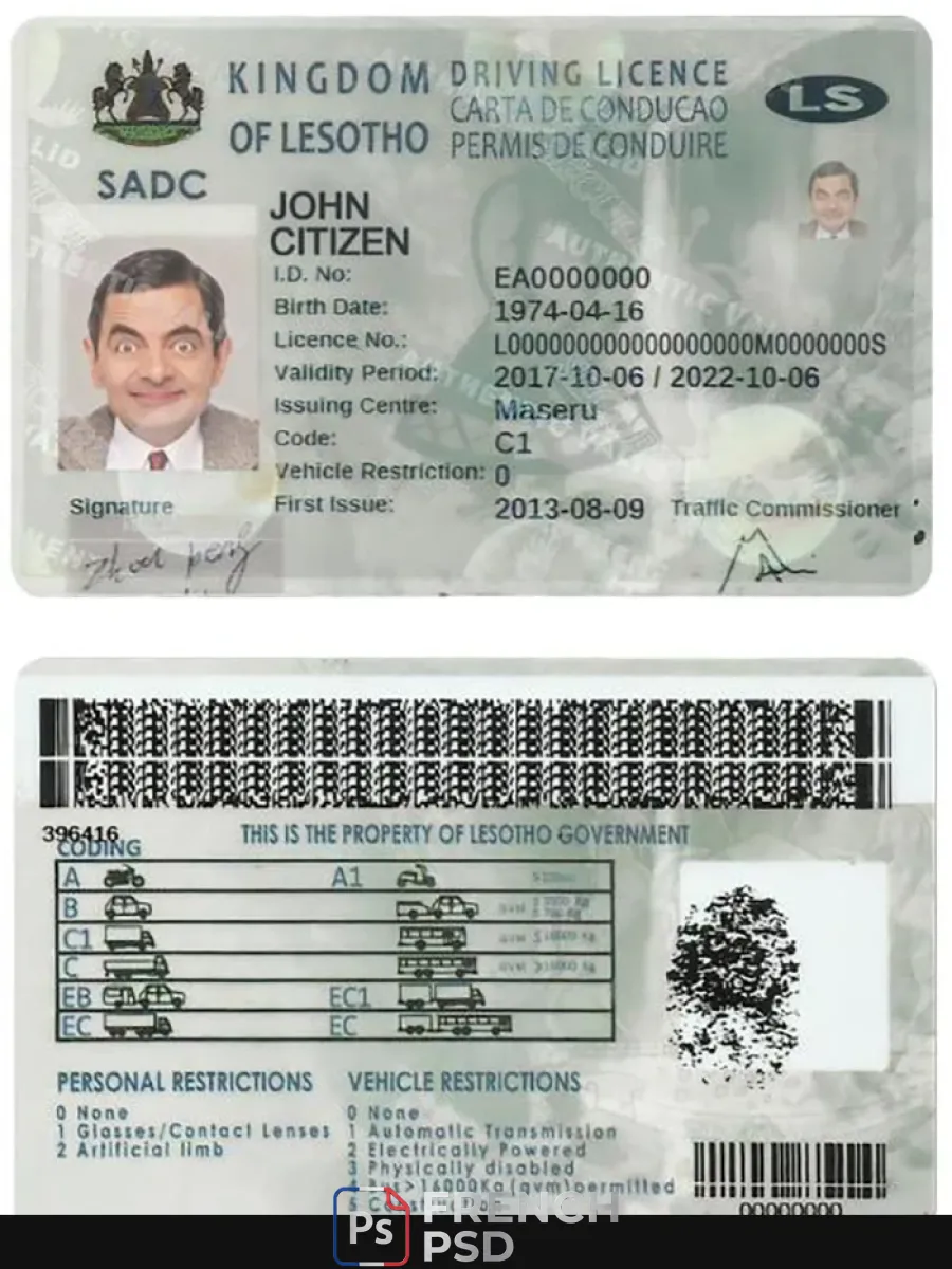 Lesotho permis de conduire — Permis de conduire