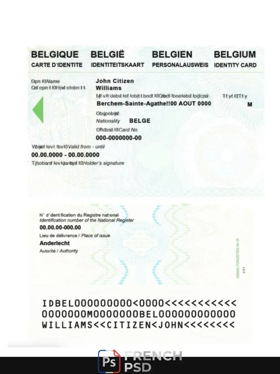 Belgique carte d'identité — Cartes d'identité