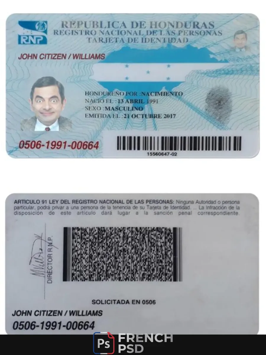 Honduras carte d'identité — Cartes d'identité