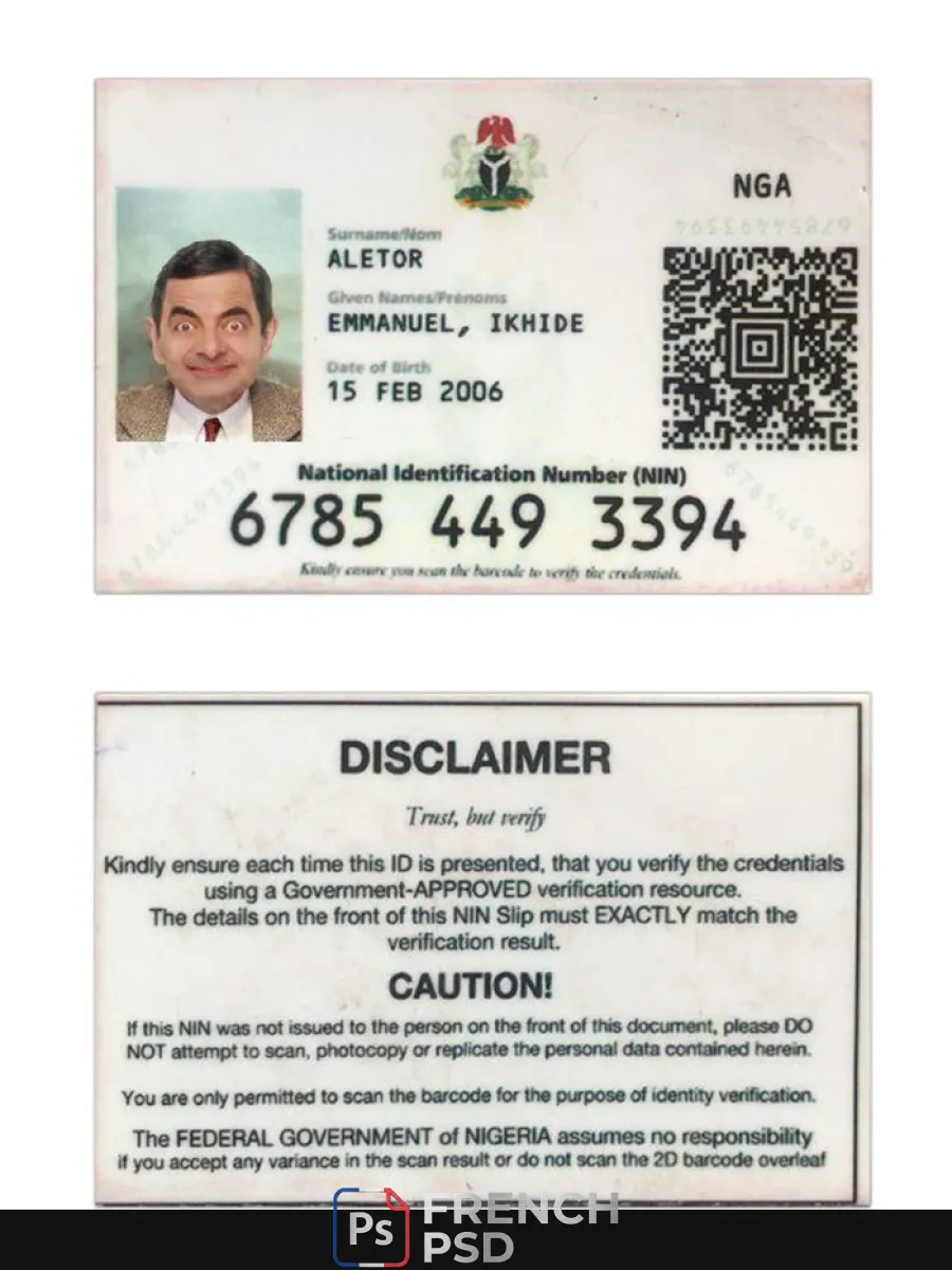 Nigéria national carte d'identité — Cartes d'identité