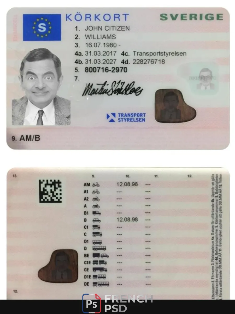 Suède permis de conduire 2016 présent — Permis de conduire