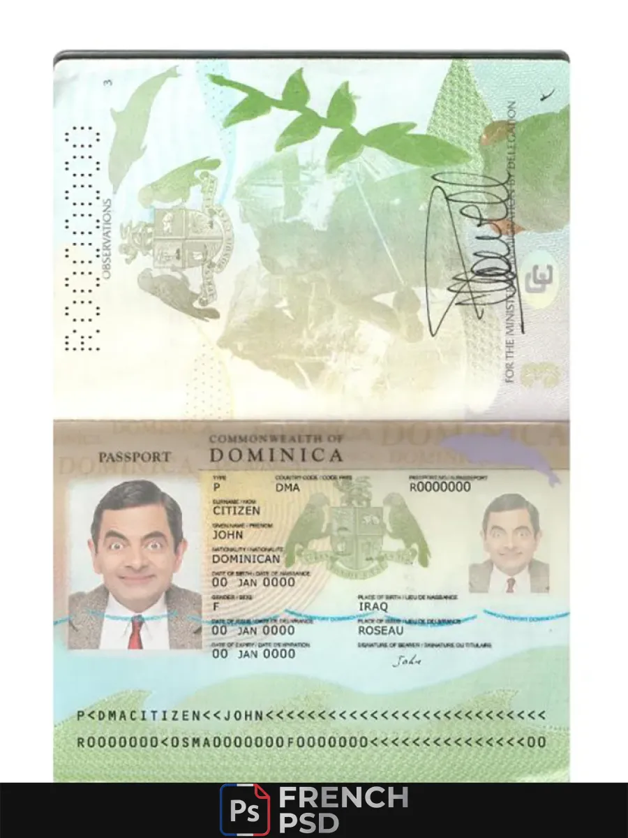 Dominique passeport nouveau 2019 présent — Passeports