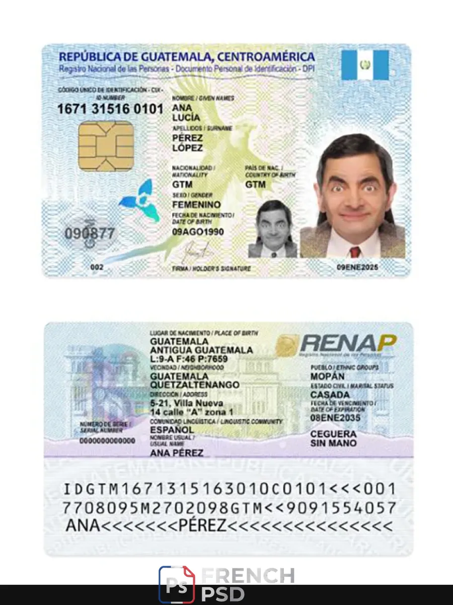 Guatemala carte d'identité 2025 présent — Cartes d'identité